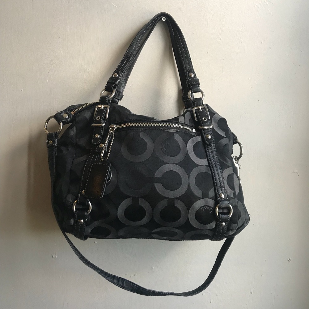 Coach Black Monogrammed Bag